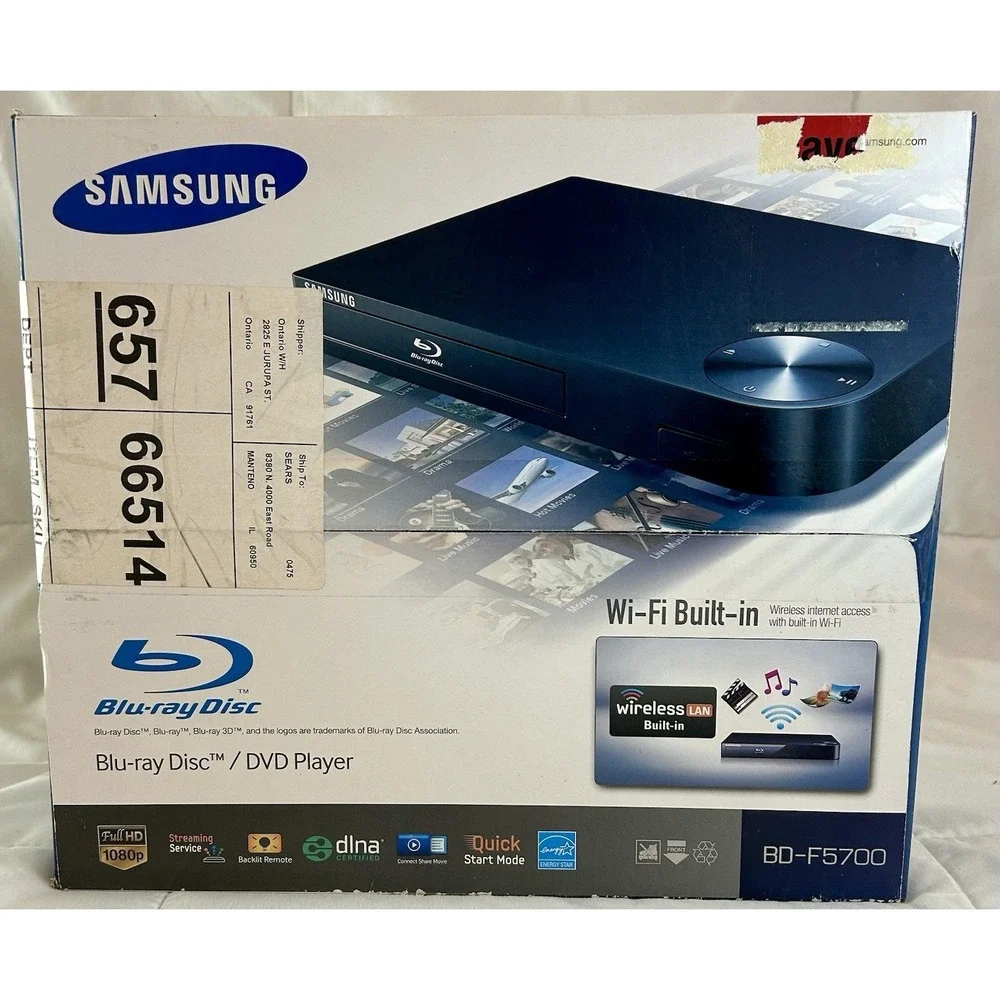 Samsung BD-F5700 Blu-ray Disc/DVD Player, Built-In Wi-Fi, 1080p HD /w HDMI Cable